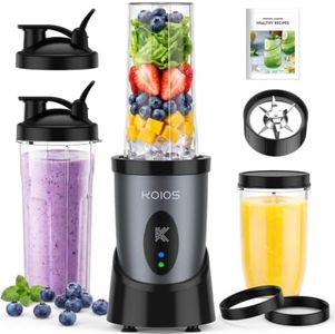 KOIOS Smoothie Blender Kitchen, 900W Personal Blenders with 3 To-Go Cups