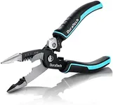 DURATECH 5-in-1 Wire Stripper, 8" Wire Stripper and Crimping Tool, Premium CR-V Construction, Needle Nose Plier, Multifunctional Electrician Pliers for Crimping, Cutting, Stripping, Shearing, Clamping