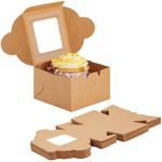 HOME REPUBLIC Paper Disposable Brownie Box, Pack of 25, Brown Mini Cake, 1 Pastry, Brownie, Donut, Muffin, Mithai, Macron, Pie Slice, Biscuits, Dry Fruits, Sweets, Souvenirs, Fast Food Box,