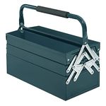 DURHAND 18" inches Metal Tool Box Portable 5-Tray Cantilever Steel Tool Chest Cabinet, Dark Green