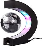 Magnetic Levitating Globe with LED Light，Floating Worlds Map，Desk trinkets，Home Office Unique Decor，Floating Globes with Touch Switches，Cool Tech Gifts for Men/Father/Husband/Boyfriend/Kids/Boss