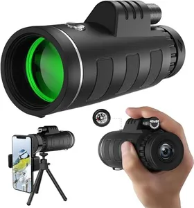 40x60 Monoculars for Adults High Power Monocular Telescope for Smartphone Wildlife Bird Watching Hunting Camping Travel Scenery with Smartphone Holder & Tripod 10