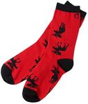 Hatley Little Blue House by Women's Crew Socks, Mouse on Red, One Size