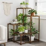 Bamworld Plant Stands Indoor Outdoor Corner Shelf Plant Holder for Living 4-Tier Corner Stands Plant Rack Indoor Multiple Plants Patio Balcony Garden