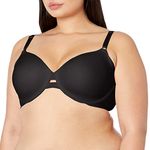 Warners Women's No Side Effects Underarm-Smoothing Comfort Underwire Lightly Lined T-Shirt Bra 1356, Black, 42C