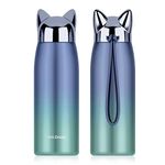 Cute Cat Insulated Flask, 10 Ounce Stainless Steel Thermal Travel Coffee Mug for Women Men Boys Girls Cat Lover,1PCS (Blue)