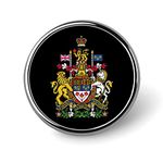 Coat Arms of Canada Round Badge Brooch Pin Funny Print Lapel Tie Pins for Men Women Clothing Bags Decorative