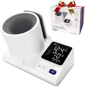 Upper Arm Blood Pressure Monitor for Home Use, Barrel Design One-Touch Blood Pressure Machine, Auto-Fit Wide Range 7.1"-16.5", 3-Color Backlight, 2 Users 2×99 Memory