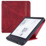 BOZHUORUI Origami Stand Case for Kobo Libra H2O eReader (2019 Release / Model N873) - Premium PU Leather Protective Cover with Auto Sleep/Wake (Wine Red)