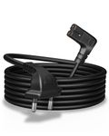 FEDUS 1.2 Meter 2-pin L-Shape Universal Replacement AC Power Cord Cable Wire for LED TV, Printer, Play Station, Laptop PC Notebook Computer, Tape Recorder, Camera Black