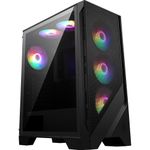 MSI MAG Forge 120A Airflow Premium Gaming PC Case: Auto RGB Fan, Vertical GPU Bracket, Side Air Vents, 360mm Radiator Support, 4mm Thick Tempered Glass, Supports Up to 8 Fans