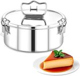 Easyshopforeveryone Stainless Steel Flan Mold, Cheesecake, Quiche, Tart, Mousse, Lasagna, Cooker Insert, 7 Inch Round Cake Pan with Lid and Handle - Compatible with Instant Pot Accessories 6 qt