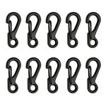 Temlum 2.5 cm Tiny Carabiner Clip, Aluminum Keyring Clips Snap Hook Small Carabiner Clips for Keys, Backpack, Fishing, Camping, Outdoor (Black, 10pcs)