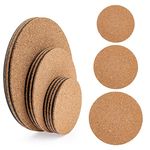 10 PCS Cork Plant Coasters, 3 Sizes Round Cork Plant Mats, DIY Cork Pad Plant Plate Pad for Pans, Indoor & Outdoor Pots, Gardening - Surface Protector (4”, 6”, 8” - Nude & Black)