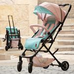 Lifelong Newborn/Toddler/Baby Stroller 0 to 3 Years -One Hand Foldable -Travel-Friendly Trolley- Lightweight Pram- 5 Point Safety Harness, 360° Swivel Suspension Wheel, Cup Holder & Mosquito Net, Pink