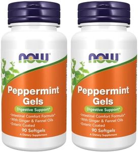 Now Foods Peppermint Gels with Ginger & Fennel Oils, 90 Softgels (Pack of 2)