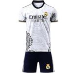 SPORTYWAY Polyester Blend Real Madrid New Season White Multicolor Ronaldo 07 Football Casual Style Jersey Set For Kids And Adults (2-3 Year, Multi)