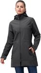 33,000ft Women’s Lightweight Softshell Jacket with Hood Waterproof Ladies Functional Jacket Fleece Lined Windbreaker Breathable Raincoat Active Hooded Long Coats for Cycling Hiking Outdoor