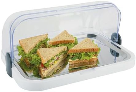 APS Vitrina Buffet Capó Transparente Que se Abre por Ambos Lados, un Cuenco, una Bandeja de Acero Inoxidable y Dos acumuladores de frío - Fabricado en Alemania