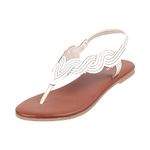 Mochi Women White Flat Synthetic Sandal UK/5 EU/38