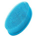 Silicone Body Brush, Soft Body Scrubber Shower Brush Exfoliating Cleaning Brush, Comfortable Face Skin Massage Tool (Blue)