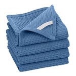 Fabstyles 100% Cotton Waffle Weave Kitchen Towels, 18" x 28" Extra Large Dish Towels, Restaurant Grade Tea Towels for Kitchen, Washing Dishes, Drying and Cleaning, Serviette De Cuisine (Blue)