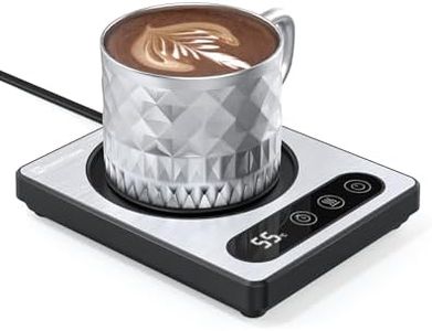 Maestri House Coffee Mug Warmer with 4 Temp Settings & 1-12 Hour Timer for Desk, Electric Portable Beverage Warmer for Home and Office for Coffee Lovers (Gray)