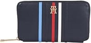 Tommy Hilfiger Women's Iconic Tommy Large ZA Corp AW0AW16165 Wallets, Blue (Space Blue), OS