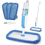 Spray Mops for Cleaning Floors - FORSPEEDER Microfibre Floor Mop with 3 Washable Replacement Pads and 410ml Refillable Bottle, Kitchen Flat Mop for Laminate Hardwood Ceramic Tile Wooden Floor Cleaning