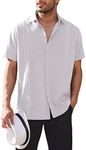 COOFANDY Mens Short Sleeve Button U