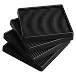 CasterMaster Non Slip Furniture Pads - 5x5 Black Square Rubber Anti Skid Caster Cups Leg Coasters - Couch, Chair, Feet, and Bed Stoppers with Anti - Sliding Floor Grip (Set of 4)