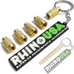 Rhino USA Keychain Tire Deflators (0-60psi) Manual Tire Air Down Tool -Solid Brass Hardware - Best Offroad Deflator for Jeep, Truck or ATV