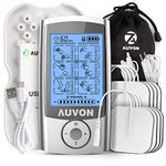 AUVON Rechargeable TENS Machine Muscle Stimulator for Pain Relief, TENS Unit with 24 Modes, 8pcs 2" x 2" TENS Machine Pads Replacement