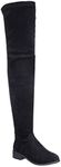 Nature Breeze Olympia 20 Womens Stretchy Thigh High Side Zipper Low Heel Combat Boots,Black,8.5