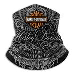 Harley Davidson Round scarf tube scarf black - perfect for use as a wind stopper, neck warmer, neck warmer, headscarf, tubular scarf and hat