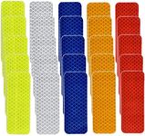 25 Pcs Warning Reflective Stickers Assortment Outdoor Waterproof Reflective Tape Safety Reflective Stickers 1.2x3.25Inch Driveway Reflectors Stickers Night Visibility Adhesive Stickers