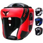 Mytra Fusion AD Head Guard Boxing Headgear MMA Head Guard Martial Arts headgear for Protection & Training (Black/Red, S/M)