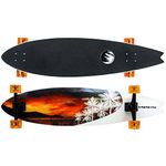 Paradise White Sunset Pintail Complete Longboard - White, 39.5x9.5 Inch