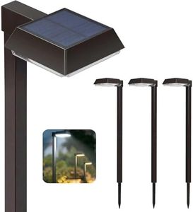 Bobcat Solar Pathway Lights Super Bright 300 lumens with 2-in-1 Warm White and Daylight Modes, Dark Brown Solar Lights for Outdoor Path, Sidewalk, Driveway or Walk Way Light(4 Pack)