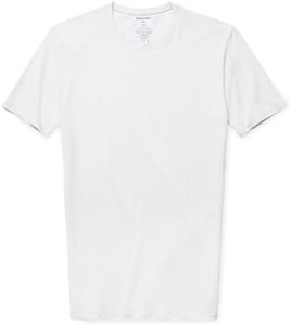 Tommy John Men's Supima Cool Cotton 2.0 T-Shirt, Stay Tuck Design, Soft Slim Fit Crew Neck Undershirt Tee, White, X-Large