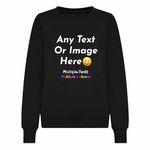 Varsany Black Personalised Womens Sweatshirt UK - Customise With Any Text And Photo, Long-Lasting Print