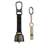 Bear Bell and Whistle, Loud Bear Bell Emergency Whistle Bear Bells Carabiner for Hiking Camping Outdoor Fishing Climbing Mountain Bike Survival Travel