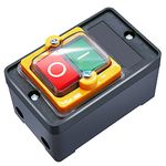 mxuteuk Waterproof Push Button Switch On/Off Start Stop Self Lock Mechanical Equipment Control Station 10A AC 220V /380V KAO-10KH