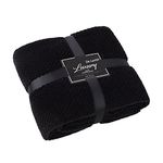 De Lavish Throws Blanket King Size Bed Fleece 3 Seater Sofa 200 x 240 Cm Extra Large Soft Warm, Black