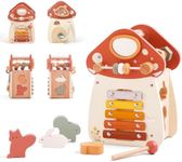 8 in 1 Wooden Activity Cube Toys for Baby Travel Sensory Toys for Toddlers 1-3 Multipurpose Educational Learning Toys for Toddlers Shape Sorter Montessori Toys for 1 2 Year Old First Birthday Gift