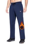 BALEAF Winter Pants for Men Thermal Sweatpants Hiking Snow Ski Fleece Lined Insulated Work Pants Blue L