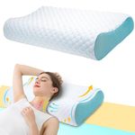 Memory Foam Pillow for Neck and Shoulder Pain, Orthopedic Neck Support Pillow for Sleeping, Cervical Ergonomic Pillow for Side/Back/Stomach Sleeper, Breathable Anti Snore Pillows Wider Size