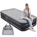 EZ INFLATE Air Mattress - Inflatable Mattress with Built in Pump - All Purpose Air Bed for Home, Camping or Travel - Storage Bag Included - Twin Size