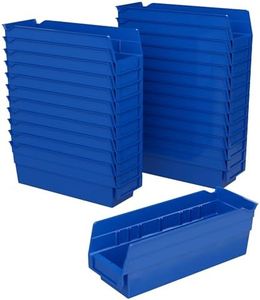 Akro-Mils 30120 12-Inch by 4-Inch by 4-Inch Plastic Nesting Shelf Bin Box, Blue, Case of 24