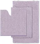 Chenille Bathroom RugsSet 3 Piece Bath Mats for Bathroom Non-Slip Luxury Bathroom Runner Rug Extra Soft and Absorbent Shaggy Rugs Washable Dry Plush Area Carpet Mats for Bath Room, Tub - Lavender